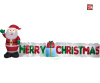 Santa With Snowman Holding Merry Christmas Banner Inflatable